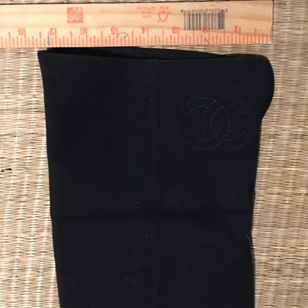 Authentic Chanel Black Suede Over-the knee Riding Boots - Size 38 (US 7 - 7.5) - Picture 12 of 12